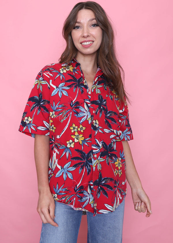 Vintage Hawaiian Patterned Short Sleeve Shirt