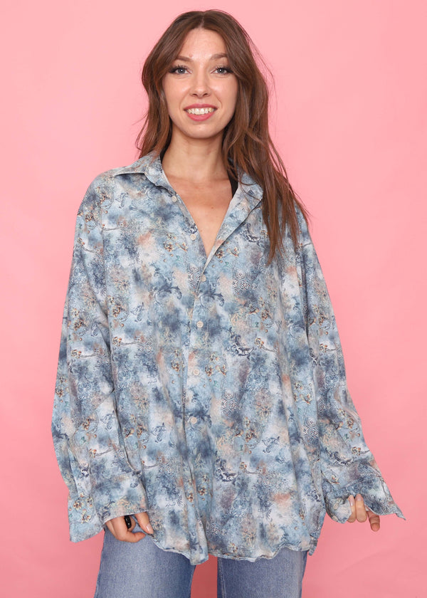 Vintage Patterned Long Sleeve Shirt