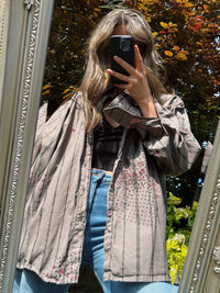 Vintage Patterned Long Sleeve Shirt