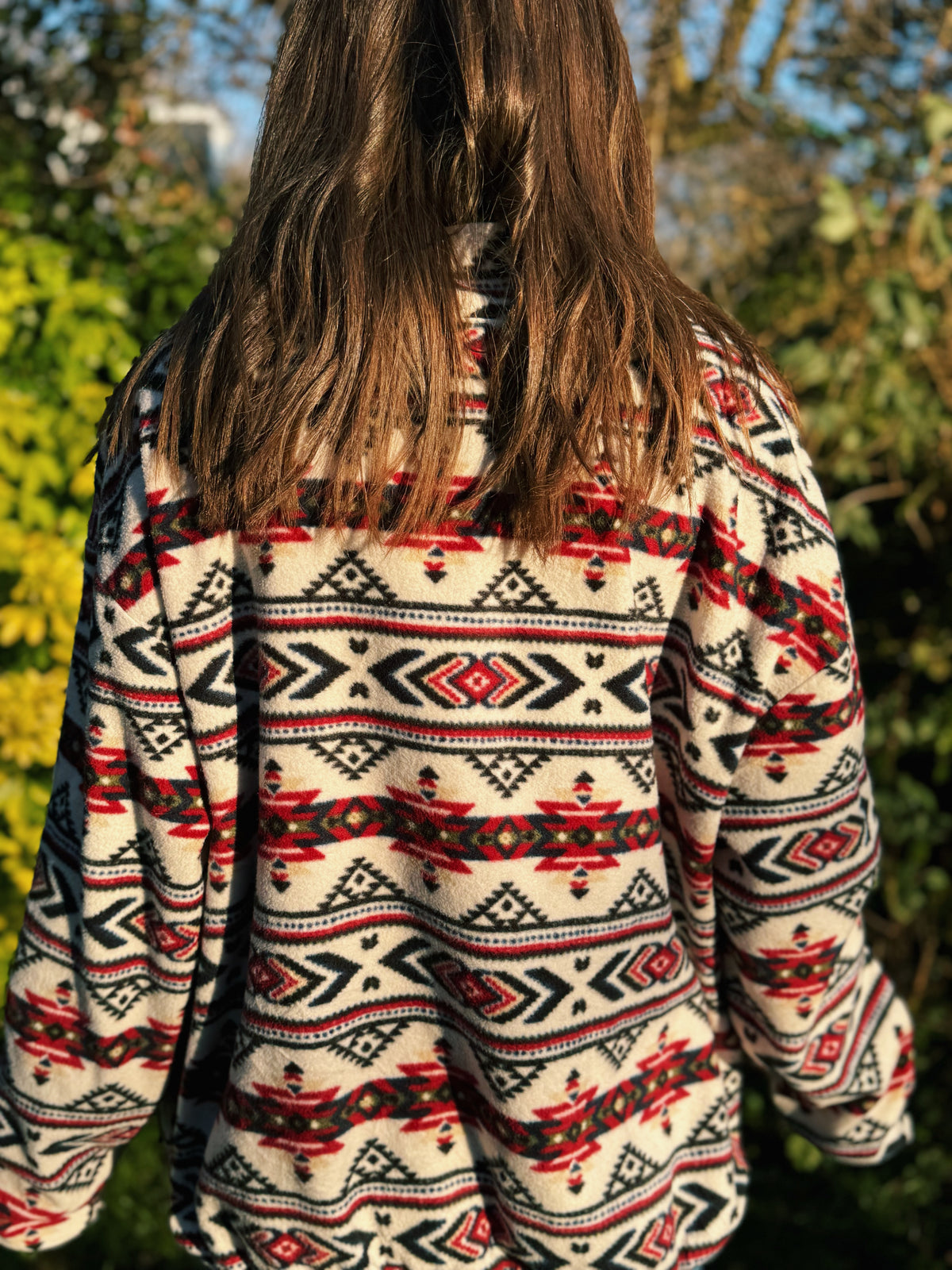 Vintage Patterned 1/4 Zip Fleece