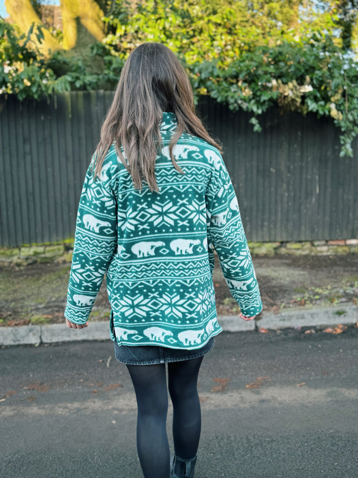 Vintage Patterned 1/4 Zip Fleece