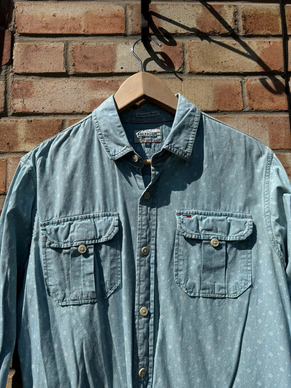 Tommy Hilfiger Patterned Long Sleeve Denim Shirt