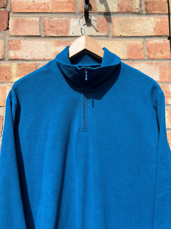 Vintage 1/4 Zip Fleece Top Blue