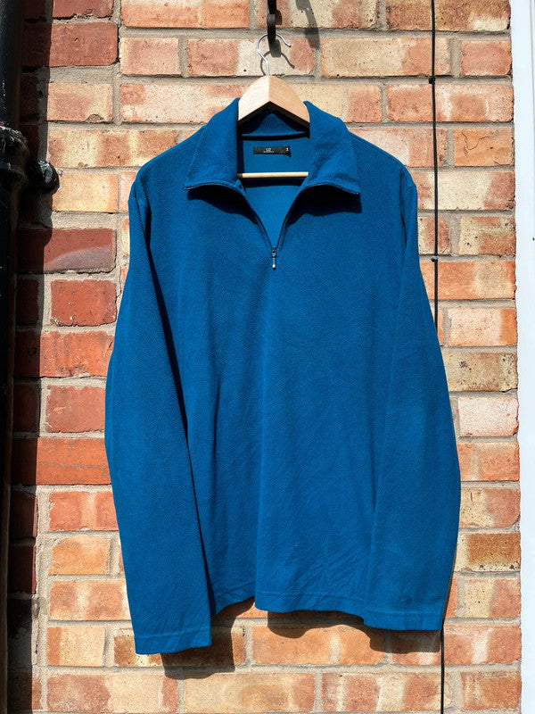 Vintage 1/4 Zip Fleece Top Blue