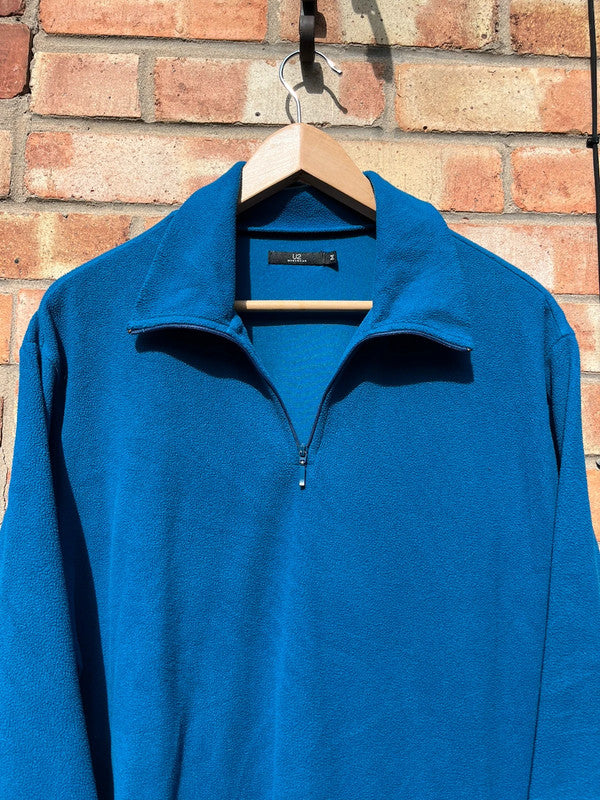 Vintage 1/4 Zip Fleece Top Blue