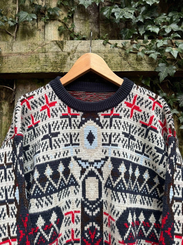 Vintage Patterned Knitted Jumper