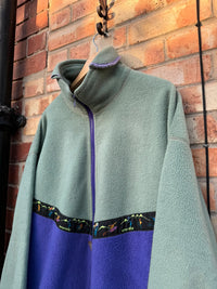 Vintage Colour Block 1/4 Zip Fleece