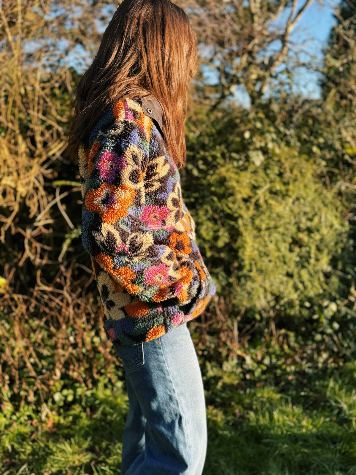 Billabong Colourful Patterned 1/4 Button Teddy Fleece