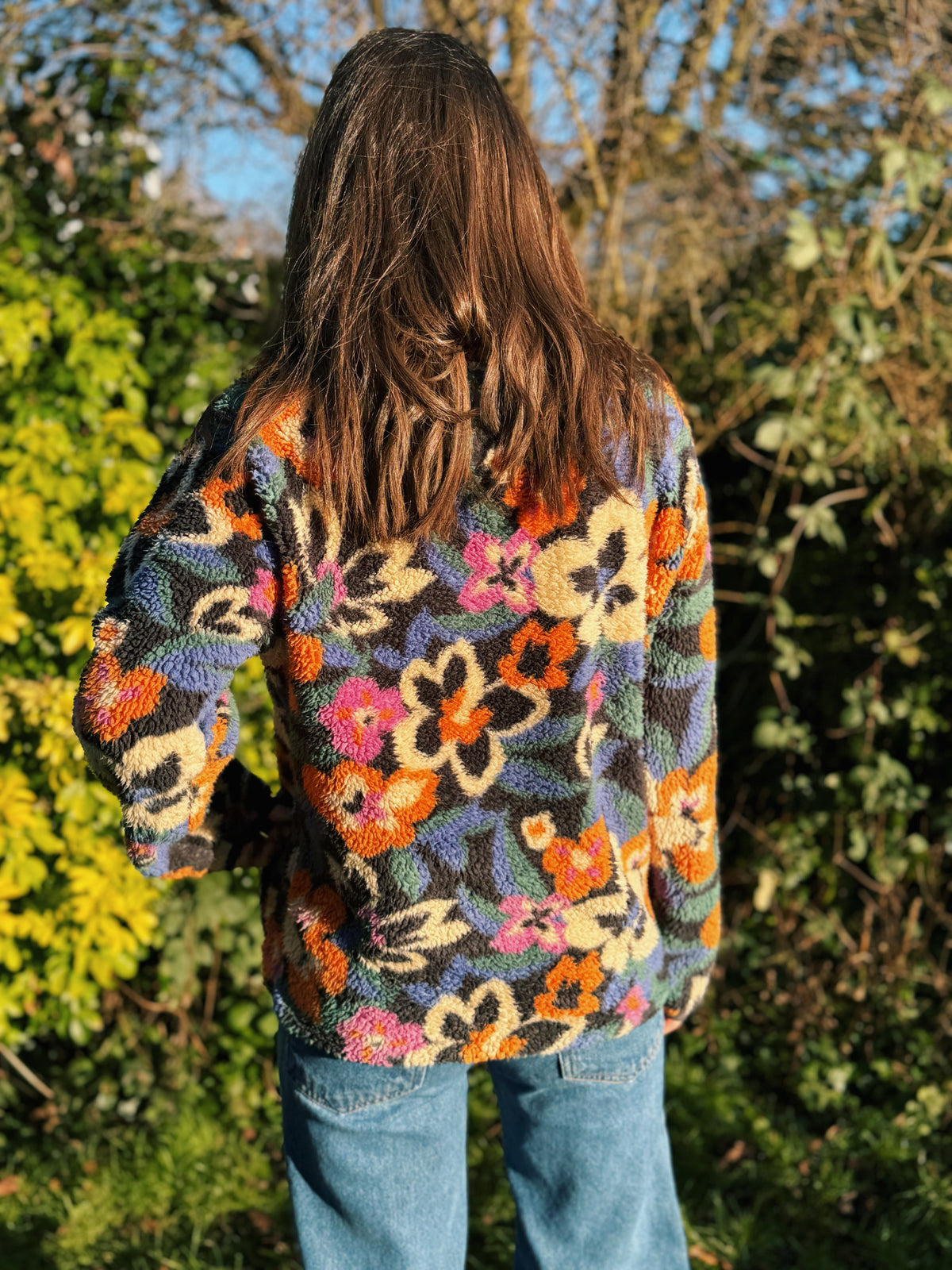 Billabong Colourful Patterned 1/4 Button Teddy Fleece