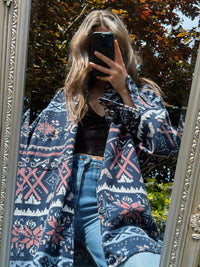 Vintage Patterned Long Sleeve Shirt