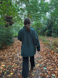 Cosy Forest Green 1/4 Zip Fleece Jacket Unisex