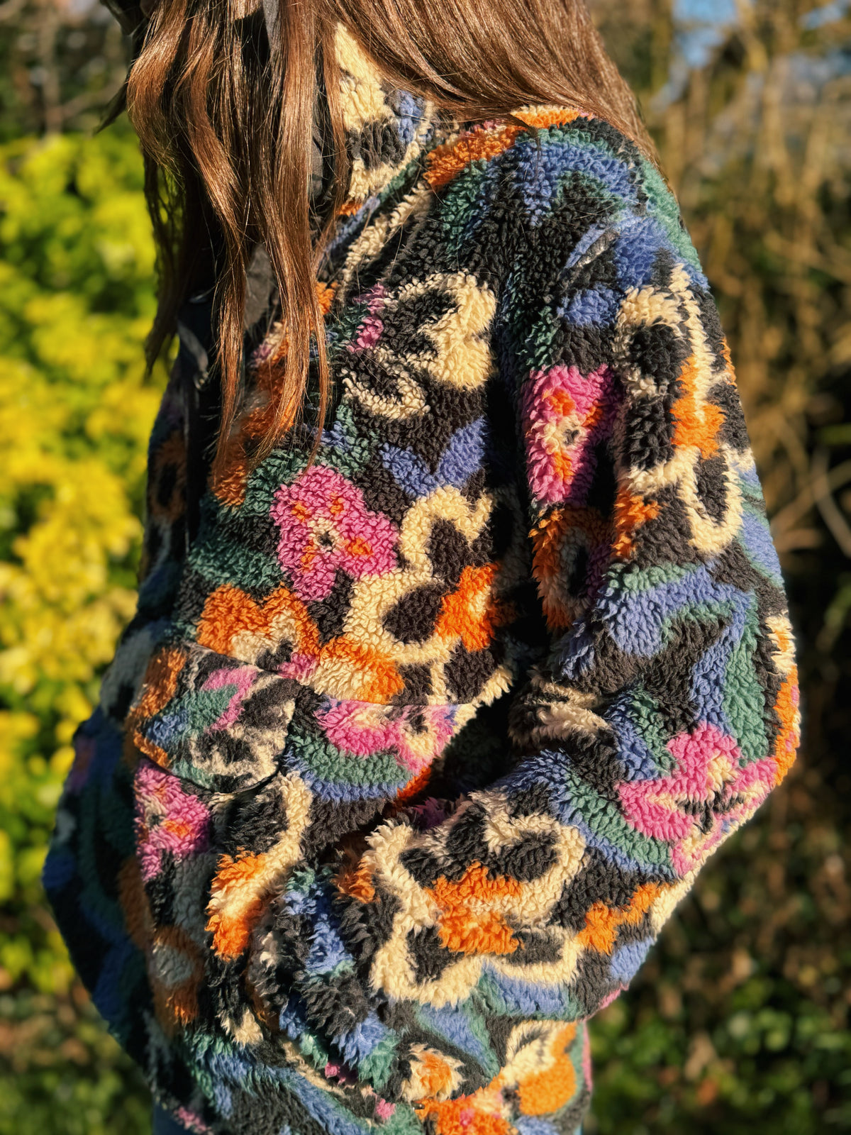 Billabong Colourful Patterned 1/4 Button Teddy Fleece