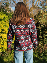 Vintage Patterned 1/4 Zip Fleece