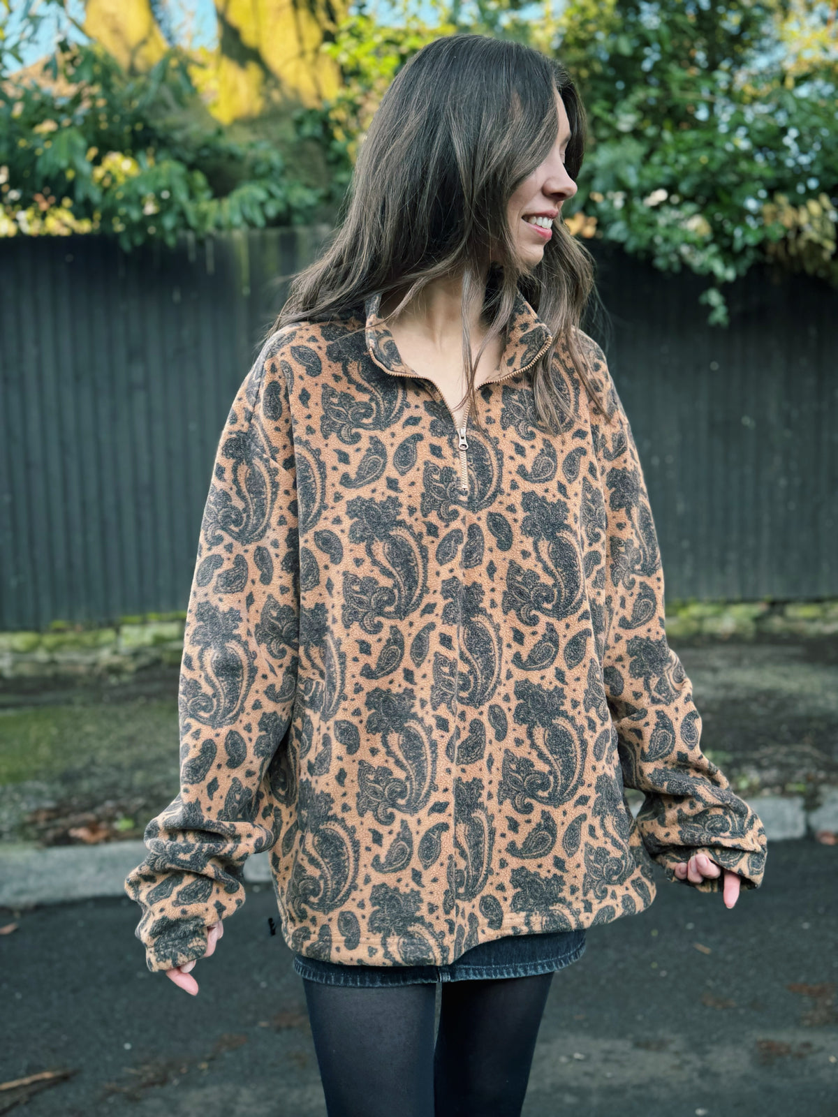 Paisley Patterned 1/4 Zip Fleece