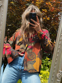 Vintage Patterned Long Sleeve Shirt