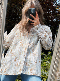 Vintage Patterned Long Sleeve Shirt