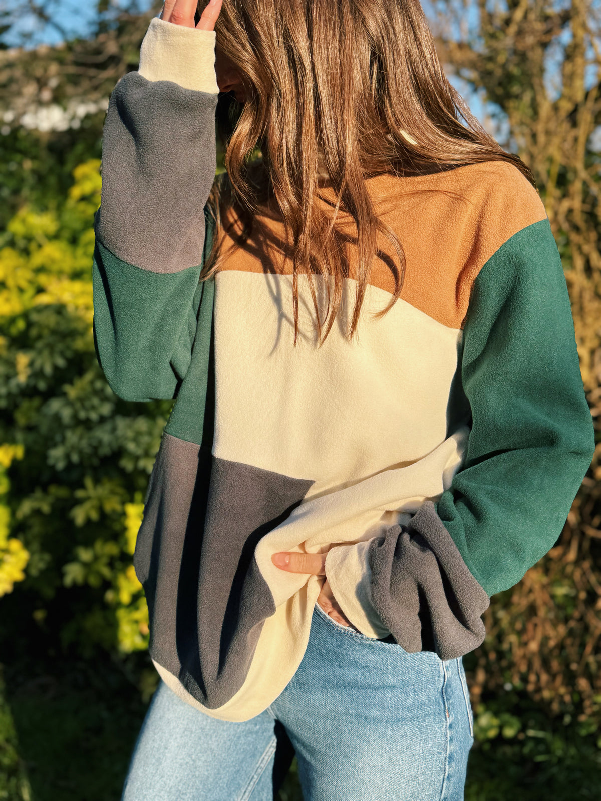 Colour Block Fleece Sweatshirt