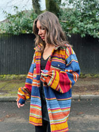 Vintage Multi Colour Striped Fleece Shirt