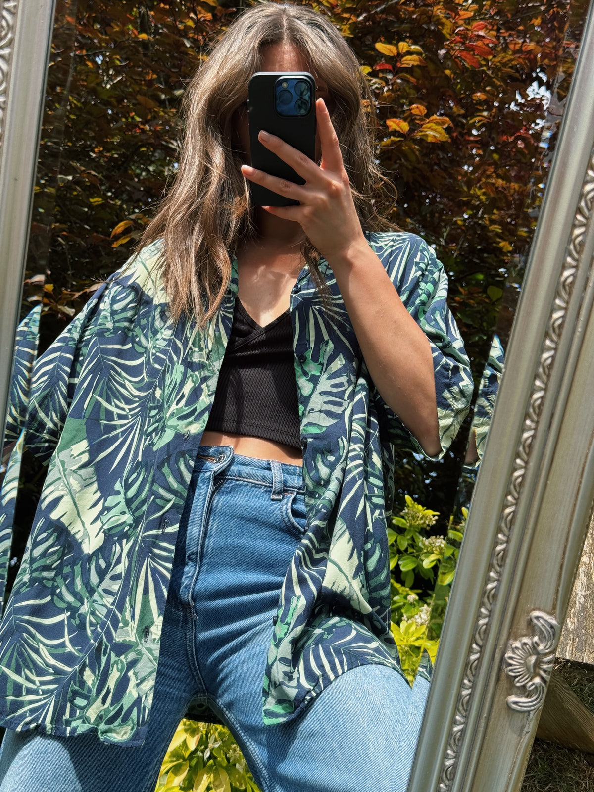 Retro Tropical Patterned Short Sleeve Shirt