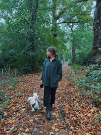 Cosy Forest Green 1/4 Zip Fleece Jacket Unisex