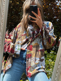 Vintage Patterned Long Sleeve Shirt