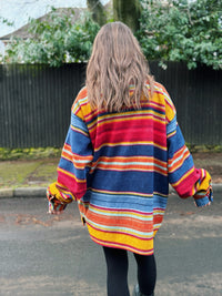 Vintage Multi Colour Striped Fleece Shirt