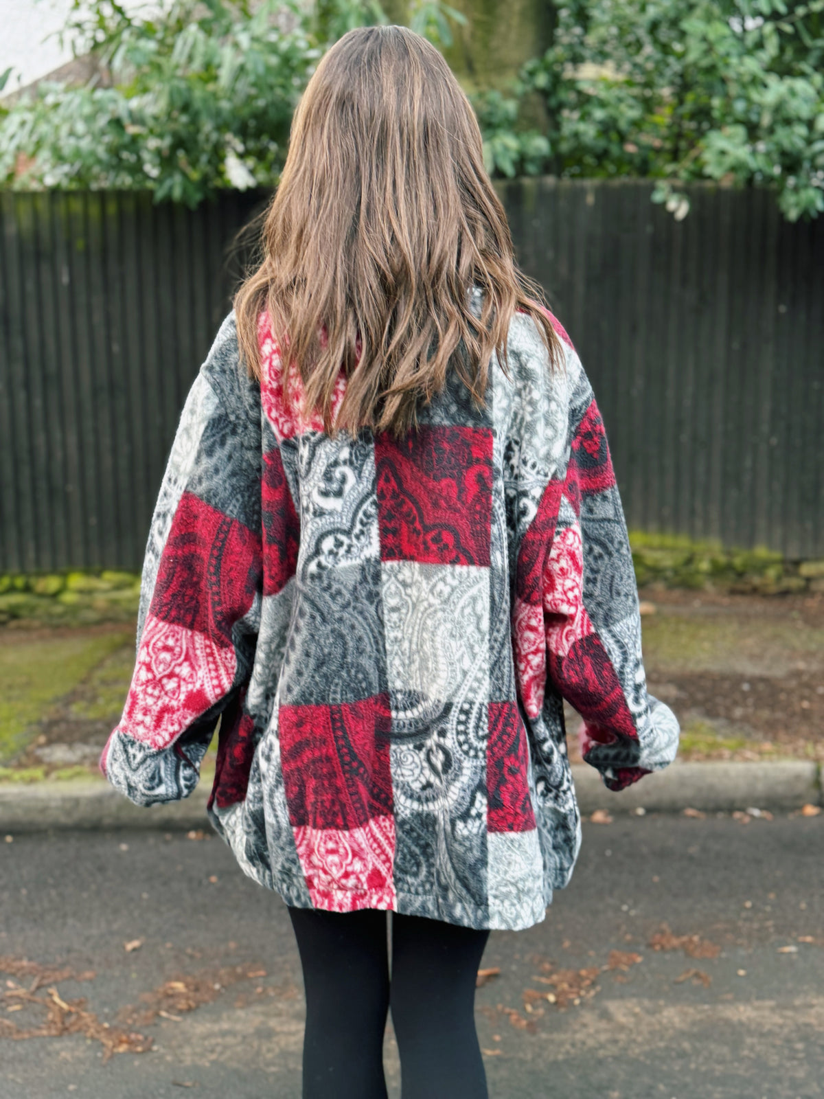 Vintage Paisley Patterned Zip Up Fleece