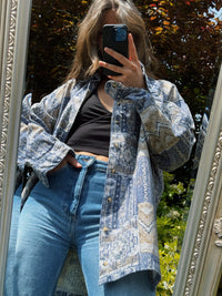 Vintage Patterned Long Sleeve Shirt