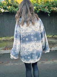 Vintage Patterned 1/4 Zip Fleece