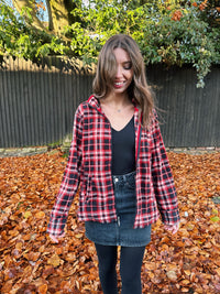 Vintage Check Patterned Zip Up Fleece