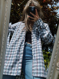 Vintage Check Patterned Long Sleeve Shirt