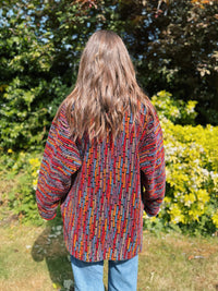 Vintage Multi Colour Patterned 1/4 Zip Teddy Fleece