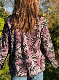 Vintage Abstract Patterned Zip Up Fleece