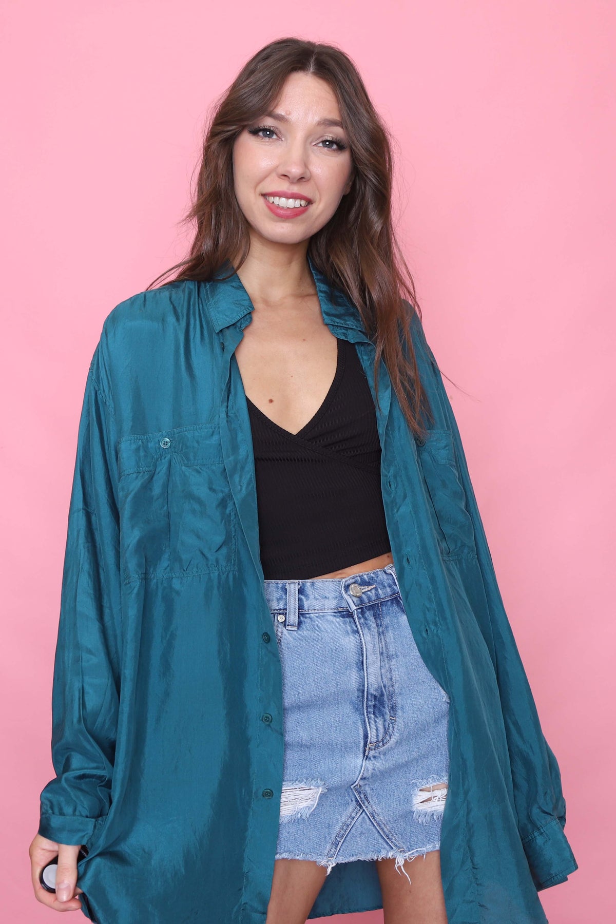 Vintage Long Sleeve Silk Shirt