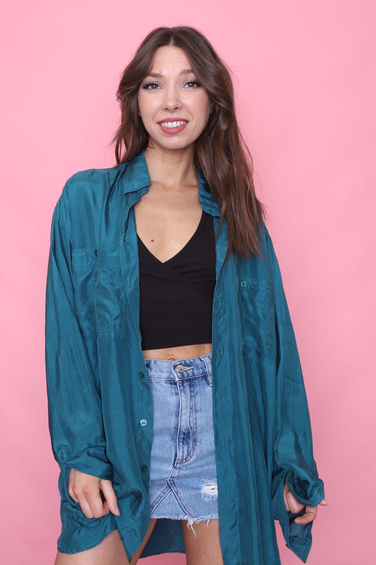 Vintage Long Sleeve Silk Shirt