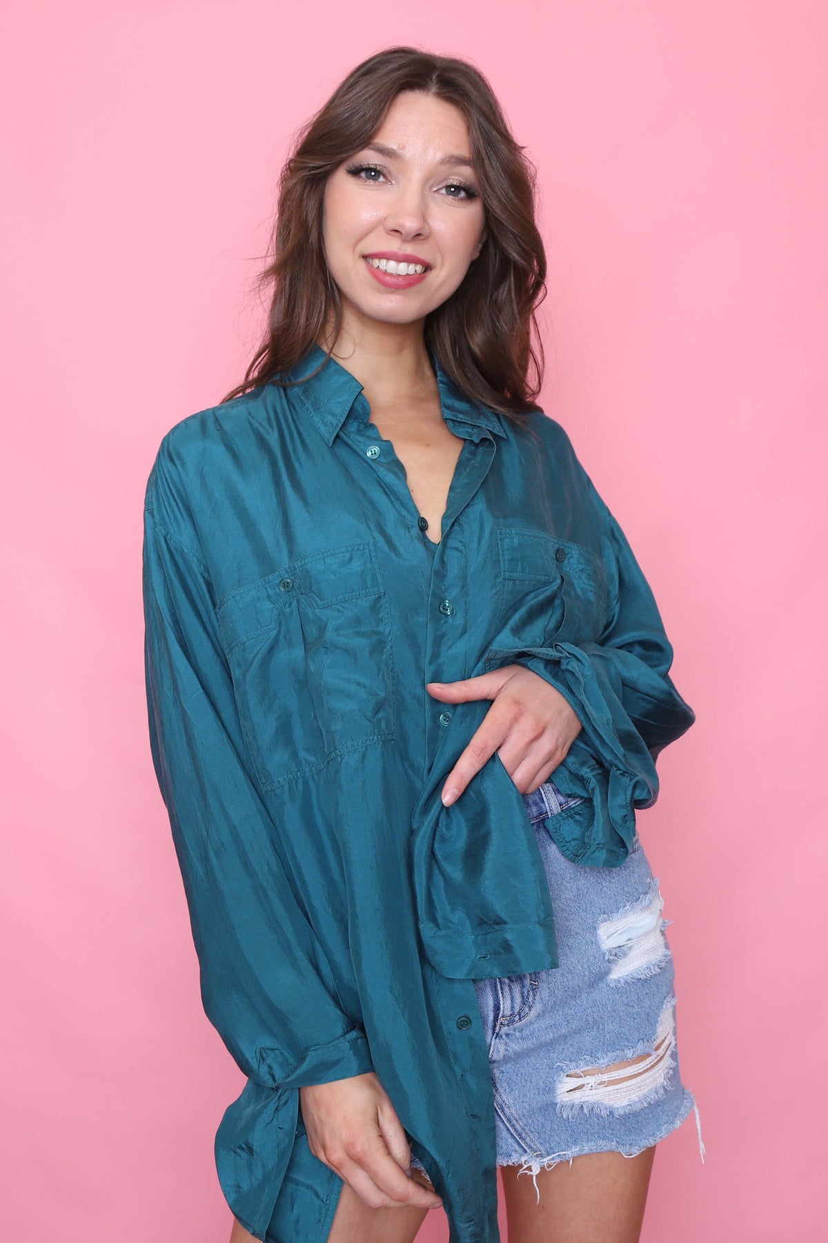 Vintage Long Sleeve Silk Shirt