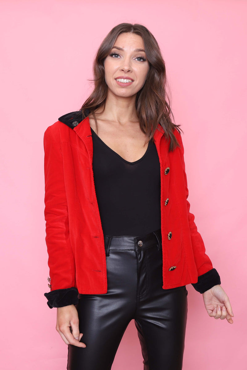 Vintage Velvet Jacket Red