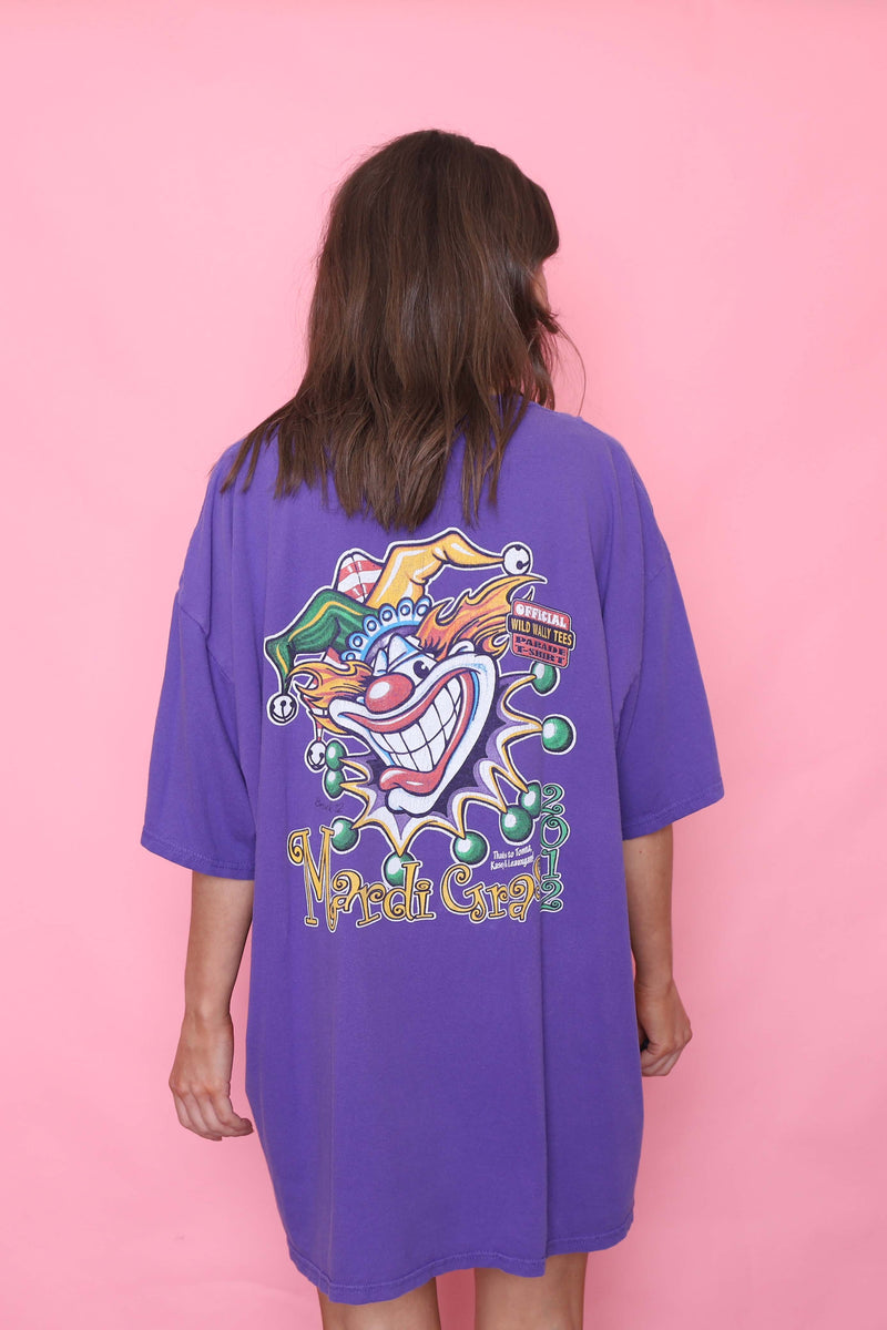 Mardi Gras Graphic Print T-shirt Dress 2012