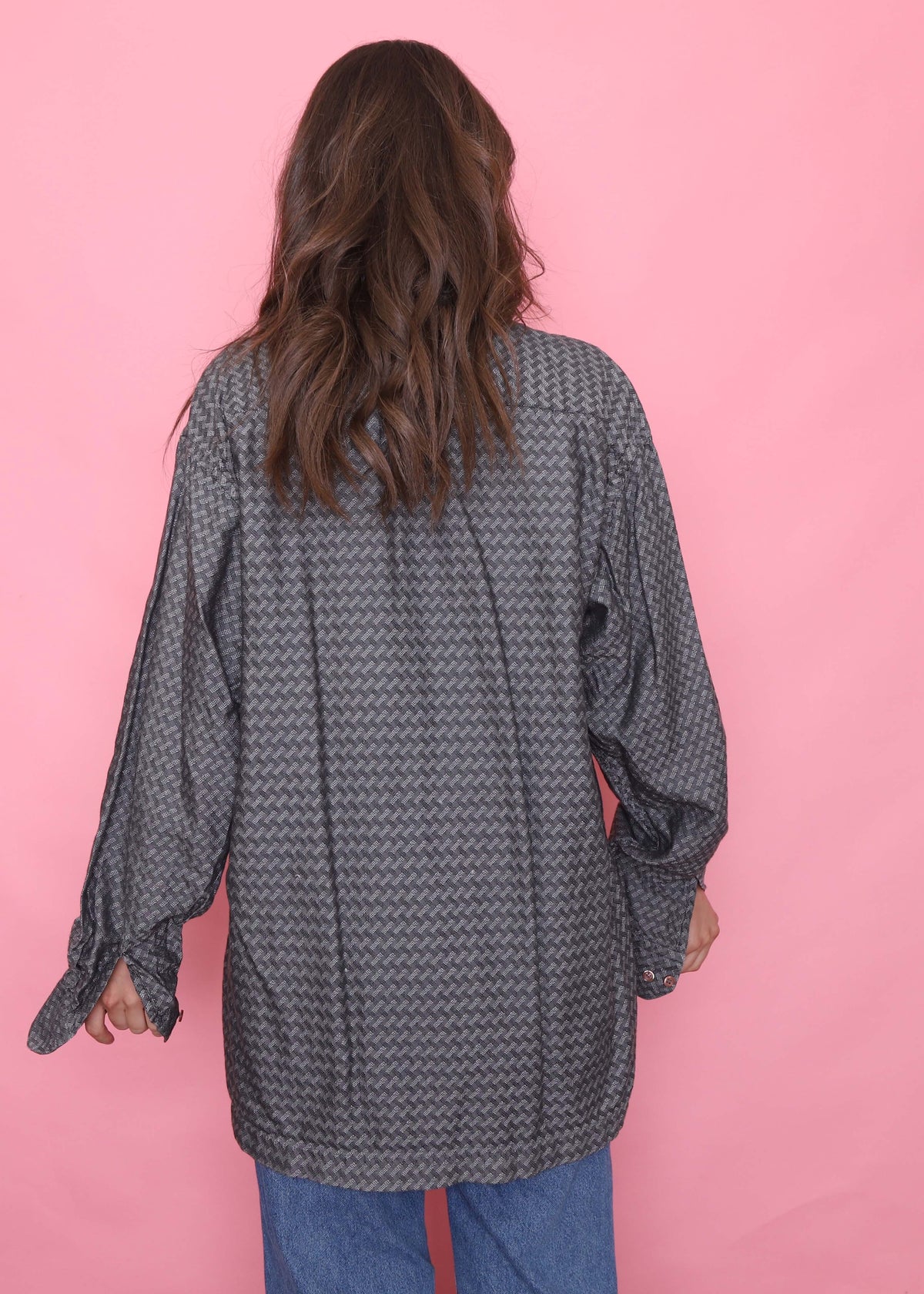 Vintage Patterned Long Sleeve Shirt