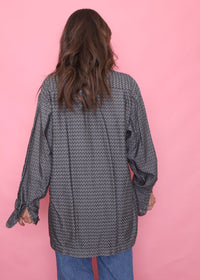 Vintage Patterned Long Sleeve Shirt