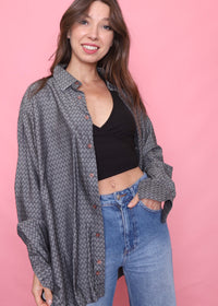 Vintage Patterned Long Sleeve Shirt