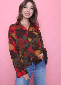 Vintage Patterned Long Sleeve Shirt