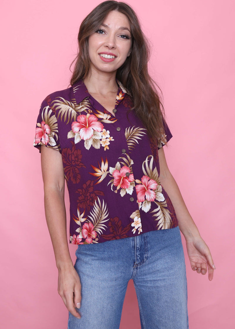 Vintage Hawaiian Patterned Short Sleeve Shirt
