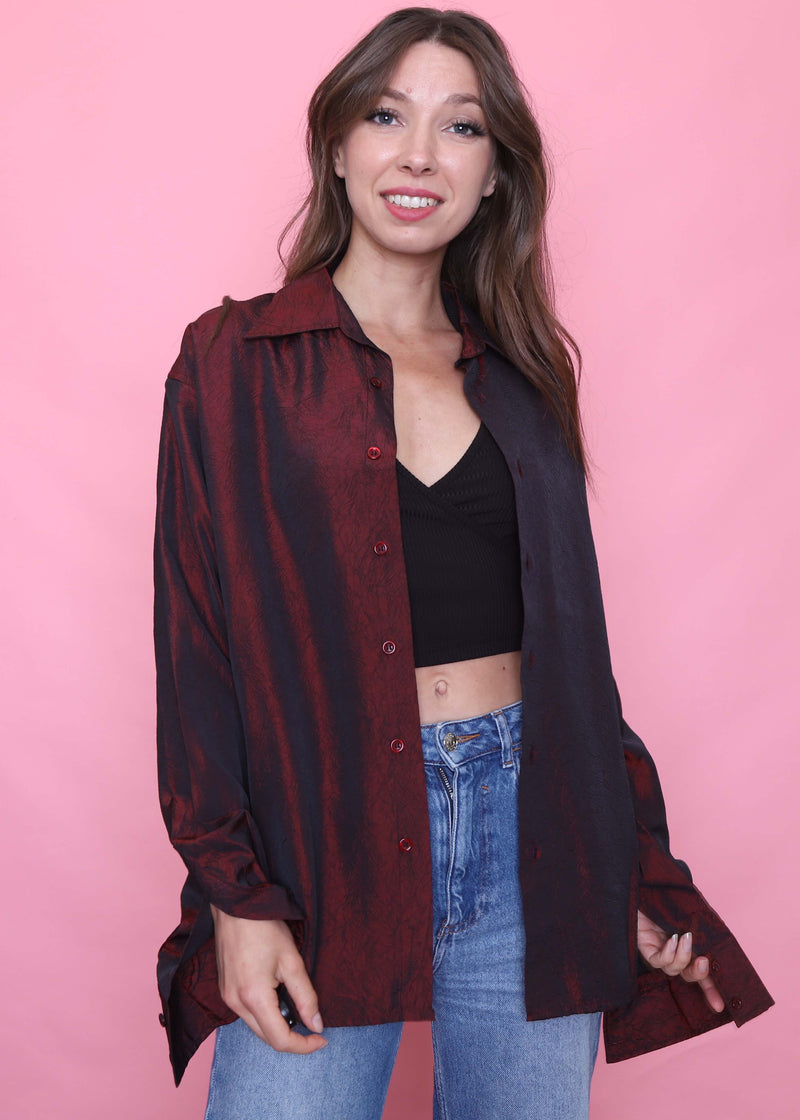 Vintage Patterned Long Sleeve Shirt