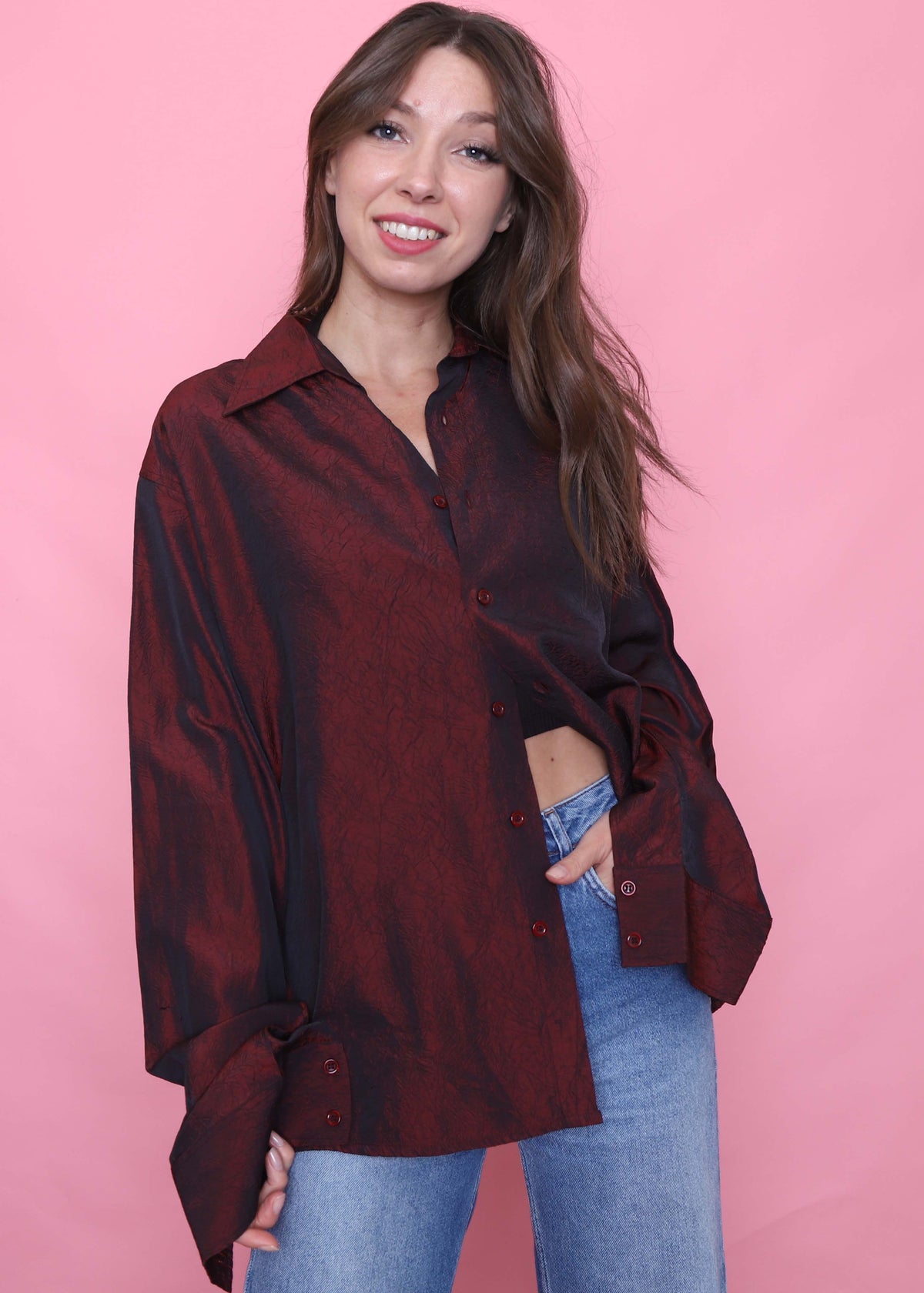 Vintage Patterned Long Sleeve Shirt