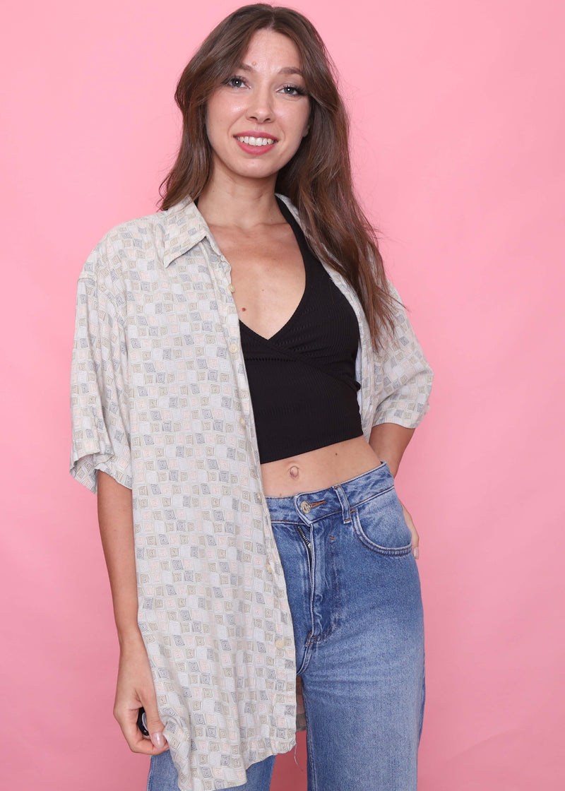 Vintage Patterned Short Sleeve Shirt