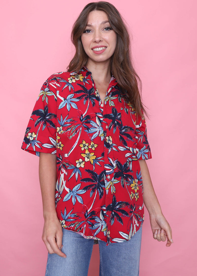 Vintage Hawaiian Patterned Short Sleeve Shirt