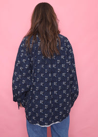 Vintage Patterned Long Sleeve Shirt