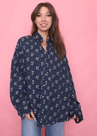 Vintage Patterned Long Sleeve Shirt