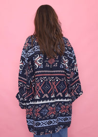 Vintage Patterned Long Sleeve Shirt